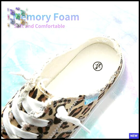 Canvas Mules Memory Foam Slip-On Backless Fashion Sneakers Comfortable Holiday - Picture 6 of 7